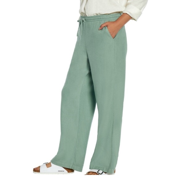 Women’s XL wide leg pull-on Linen Pants Gap light pale sage green *sku186 - Picture 12 of 13